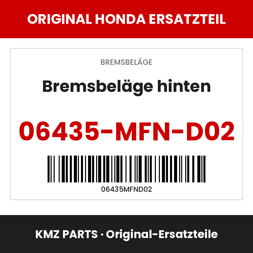 Honda Original Bremsbeläge hinten 06435-MFN-D02