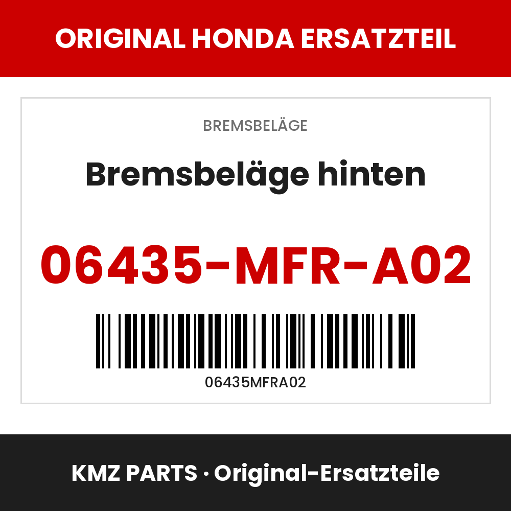 Honda Original Bremsbeläge hinten 06435-MFR-A02