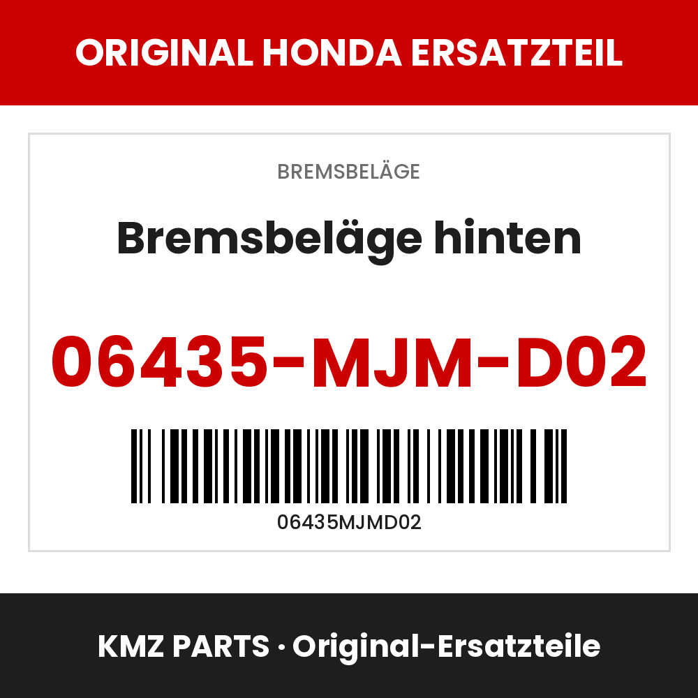 Honda Original Bremsbeläge hinten 06435-MJM-D02