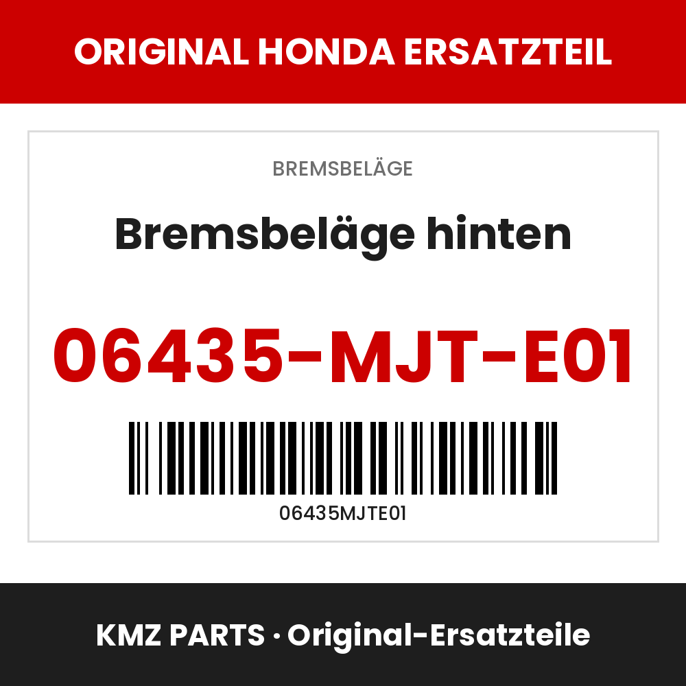 Honda Original Bremsbeläge hinten 06435-MJT-E01