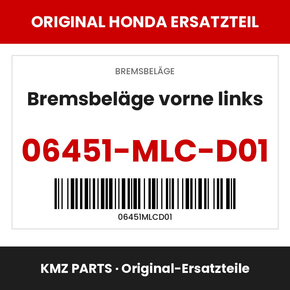 Honda Original Bremsbeläge vorne links 06451-MLC-D01