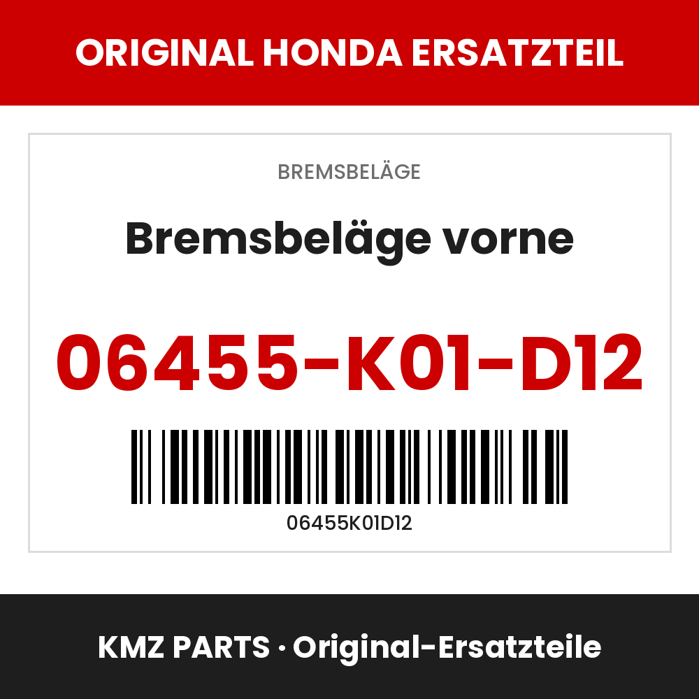 Honda Original Bremsbeläge vorne 06455-K01-D12