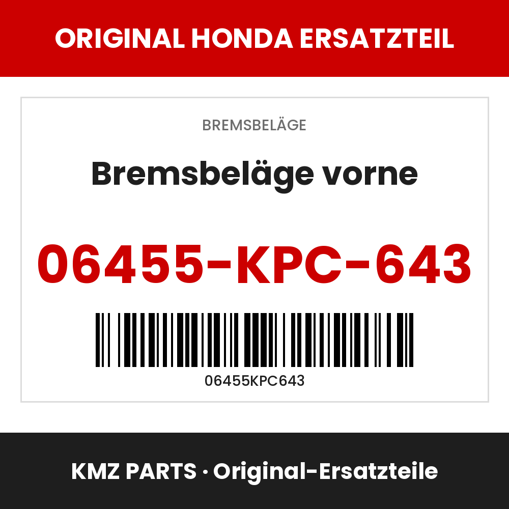 Honda Original Bremsbeläge vorne 06455-KPC-643