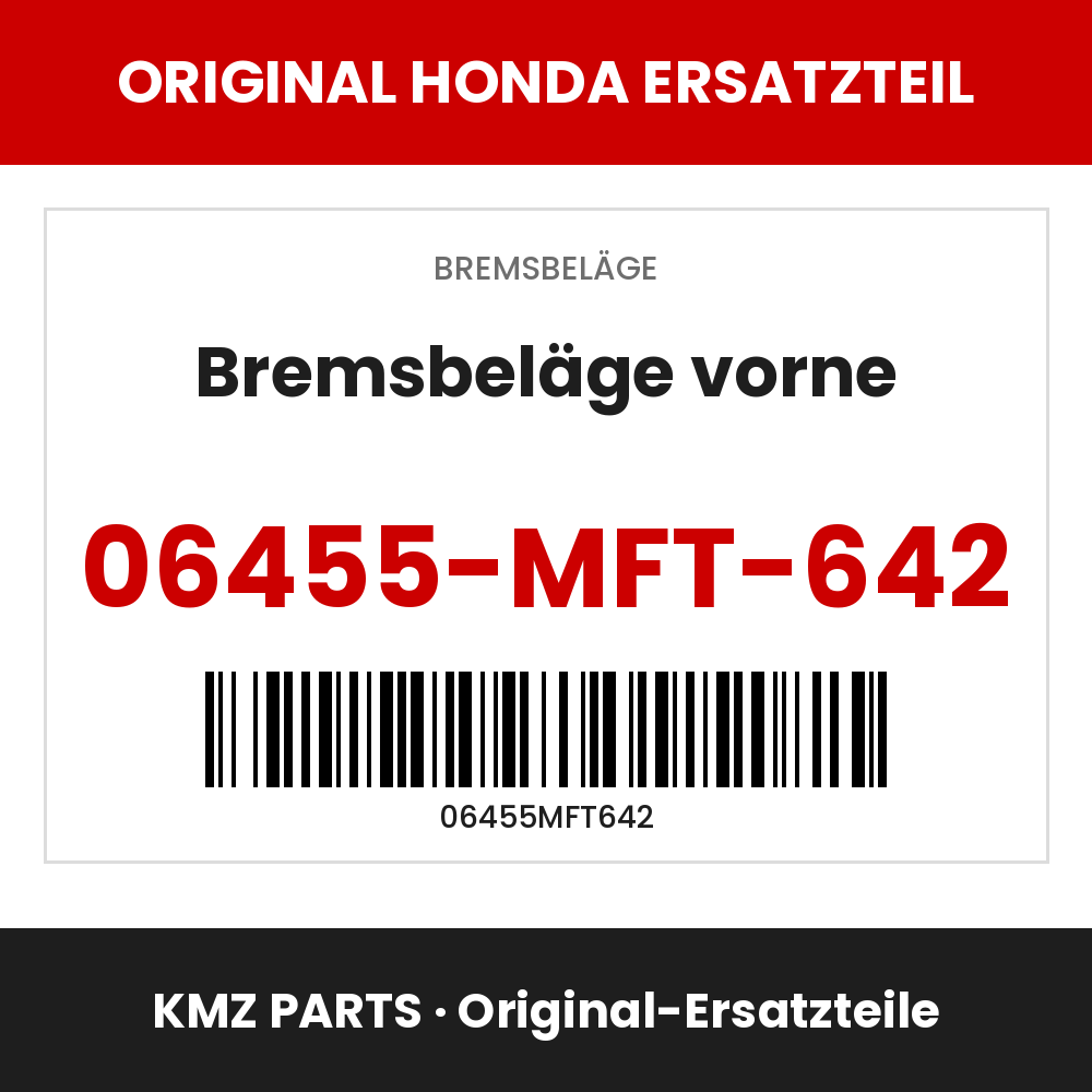 Honda Original Bremsbeläge vorne 06455-MFT-642