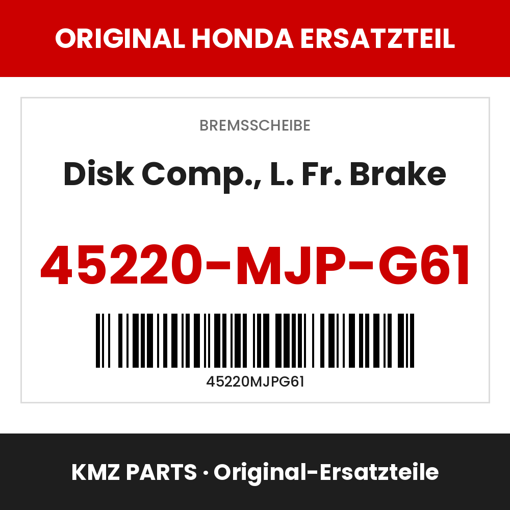Honda Original Disk Comp., L. Fr. Brake 45220-MJP-G61