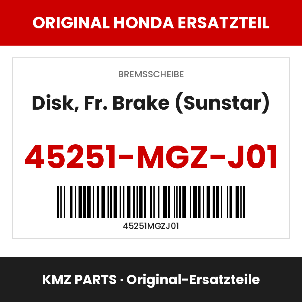 Honda Original Disk, Fr. Brake (Sunstar) 45251-MGZ-J01