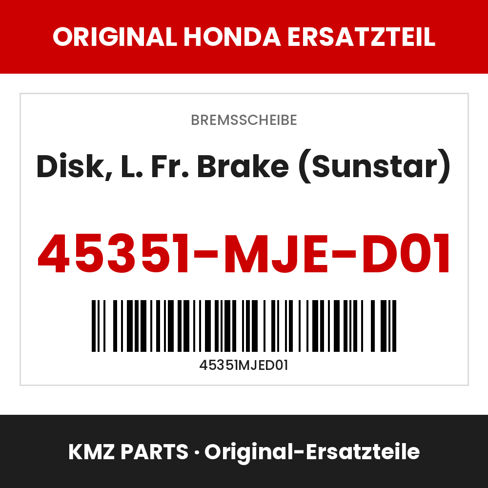Honda Original Disk, L. Fr. Brake (Sunstar) 45351-MJE-D01