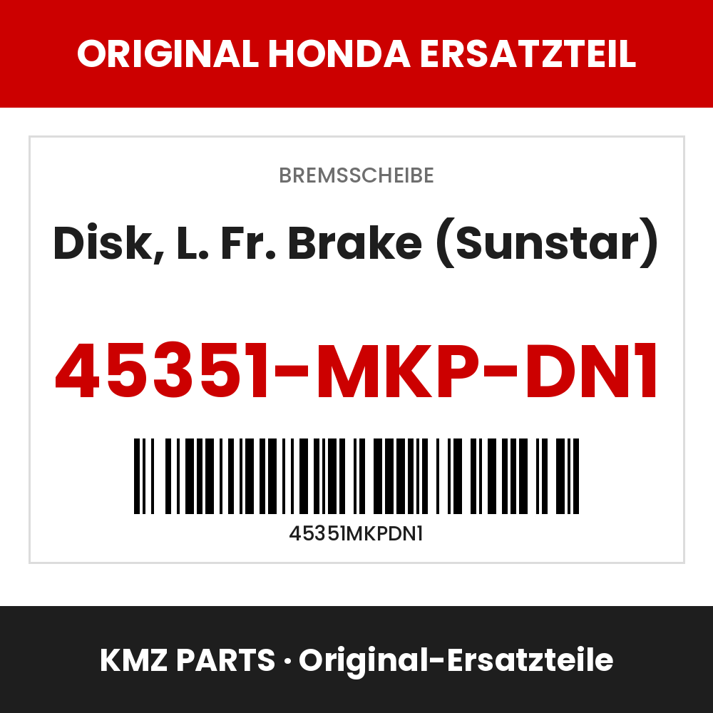 Honda Original Disk, L. Fr. Brake (Sunstar) 45351-MKP-DN1