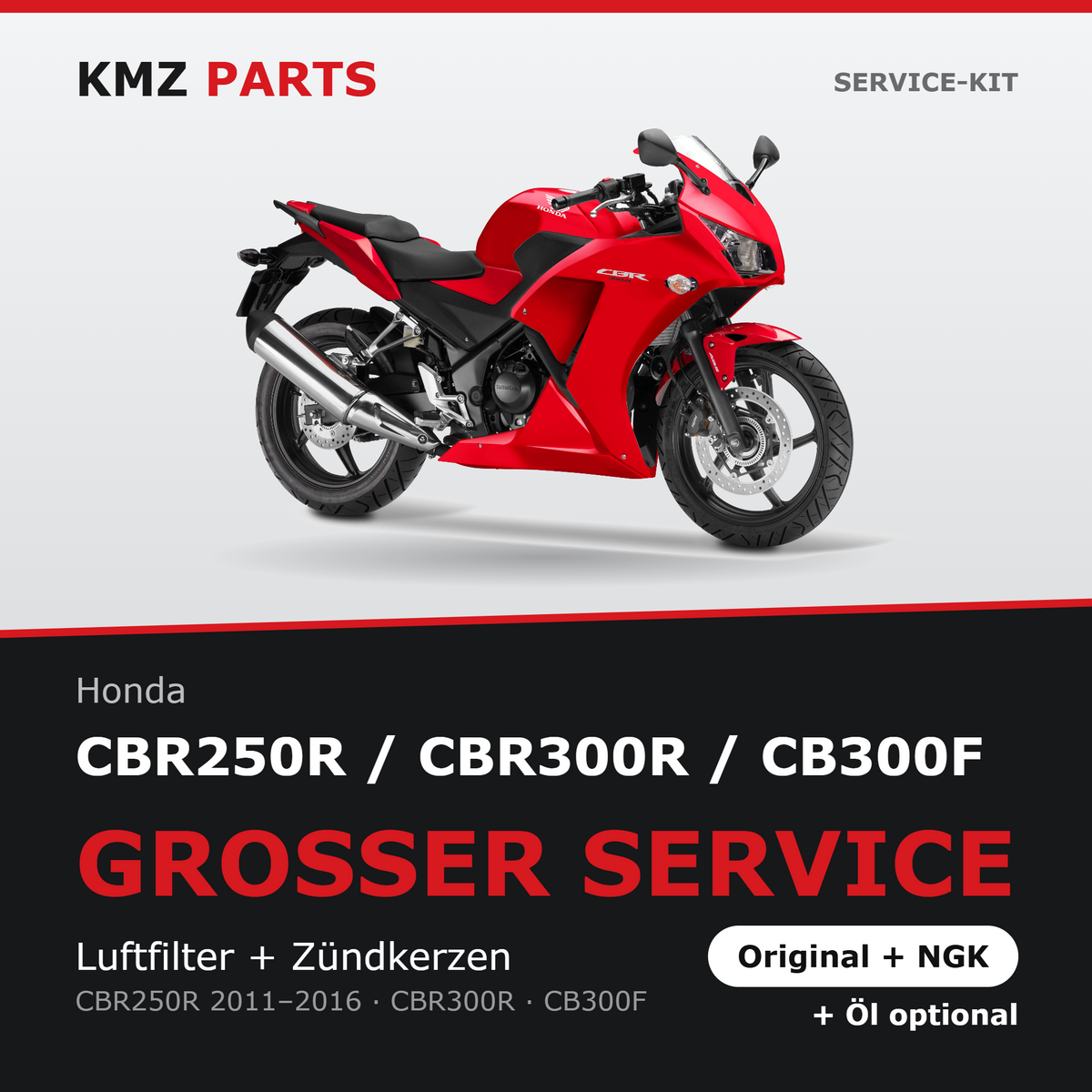 Honda CBR250R / CBR300R / CB300F Service-Kit – Großer Service
