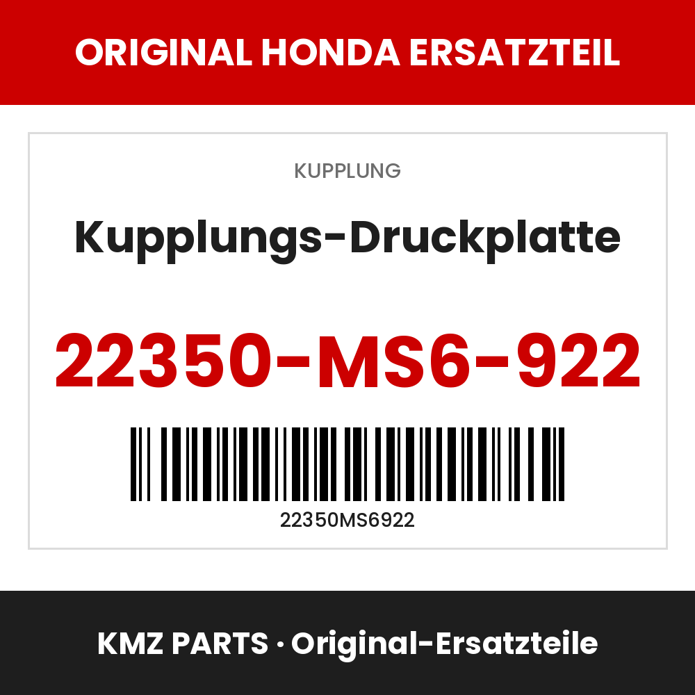 Honda Original Kupplungs-Druckplatte 22350-MS6-922