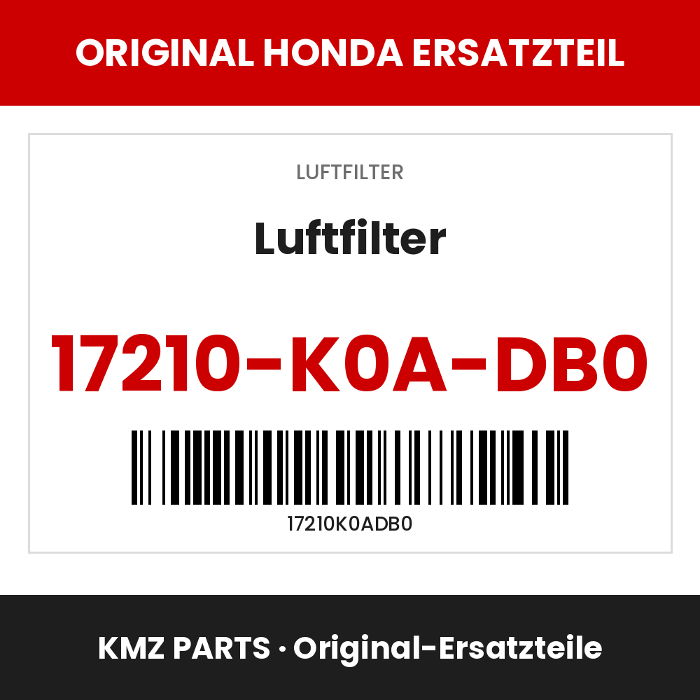 Honda Original Luftfilter 17210-K0A-DB0