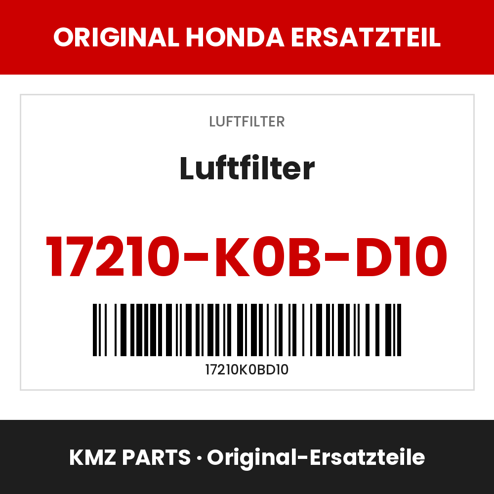 Honda Original Luftfilter 17210-K0B-D10