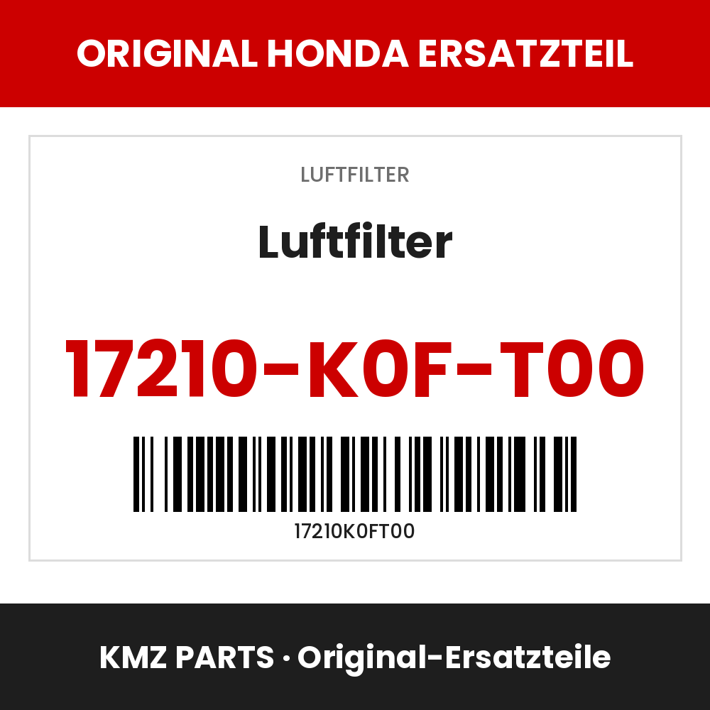 Honda Original Luftfilter 17210-K0F-T00