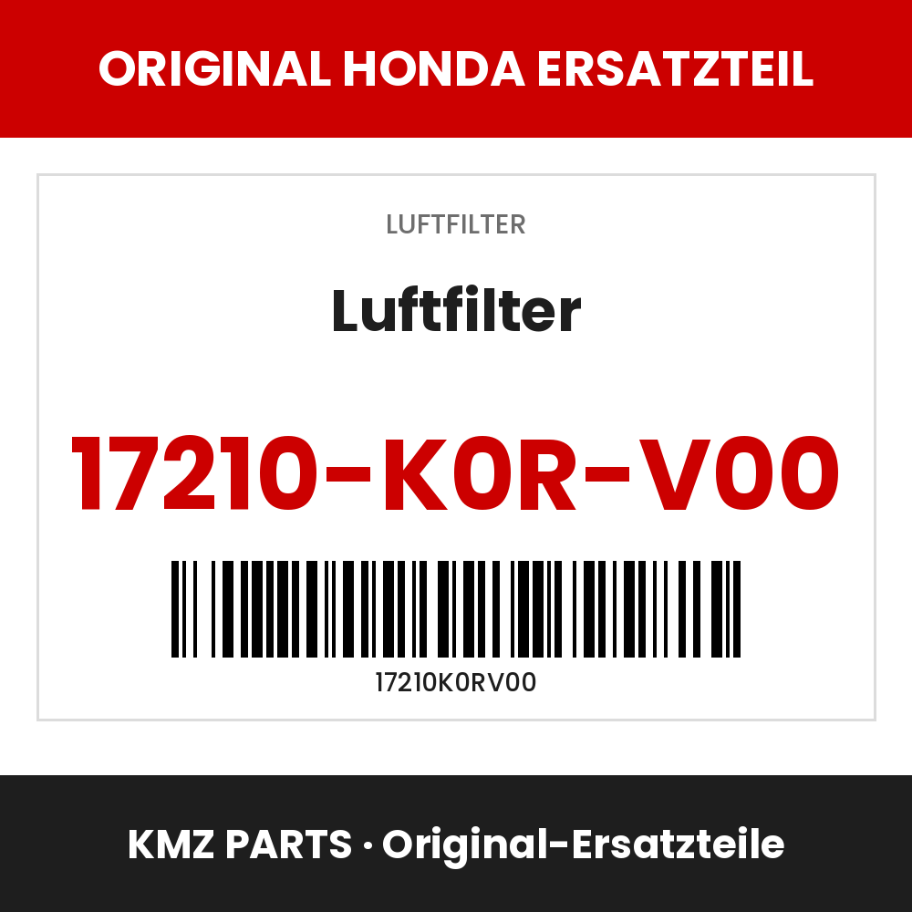 Honda Original Luftfilter 17210-K0R-V00