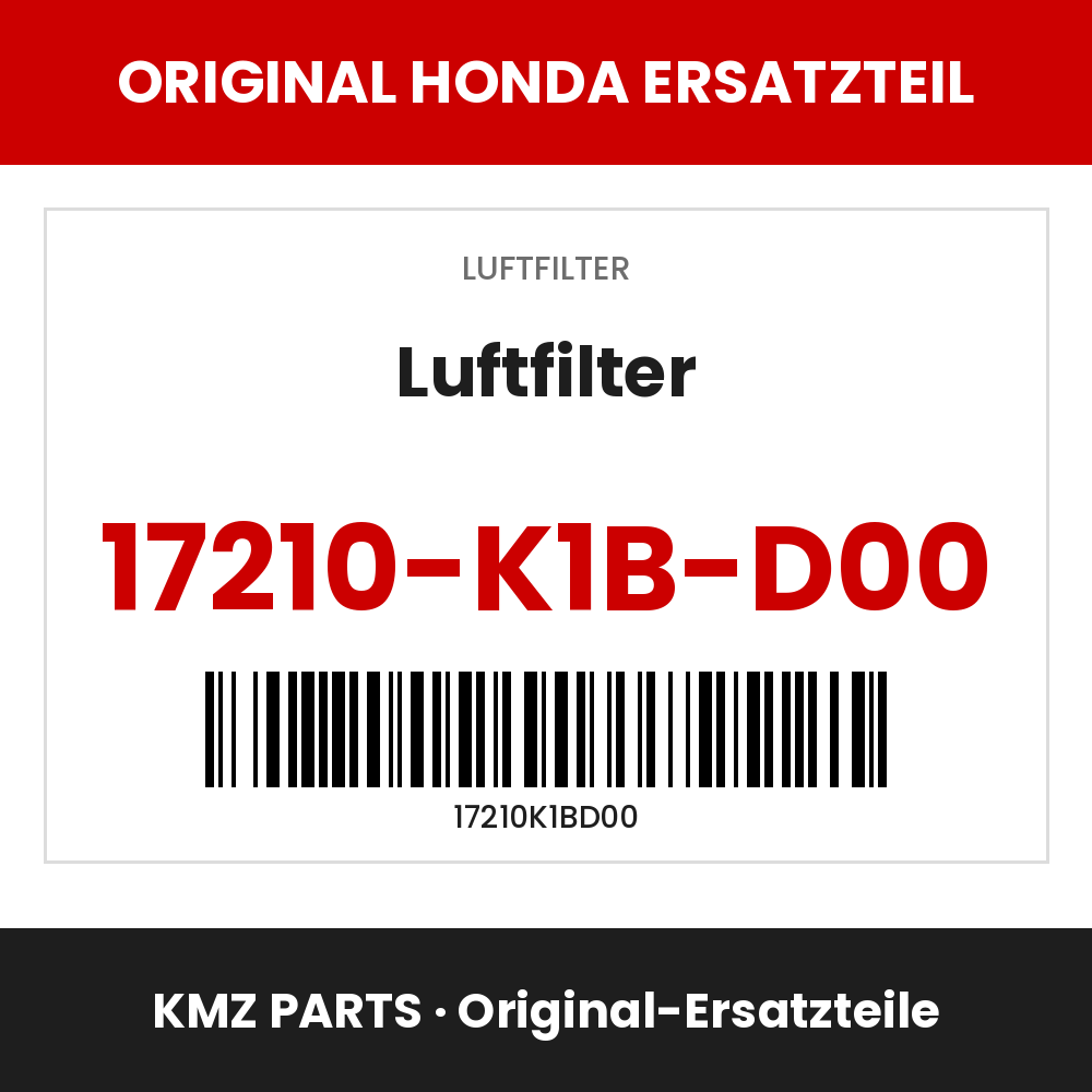 Honda Original Luftfilter 17210-K1B-D00