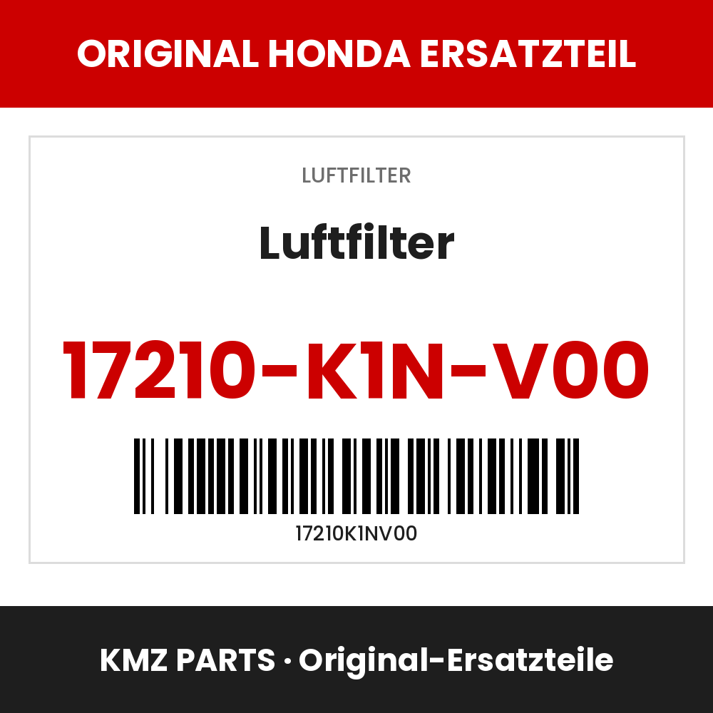 Honda Original Luftfilter 17210-K1N-V00