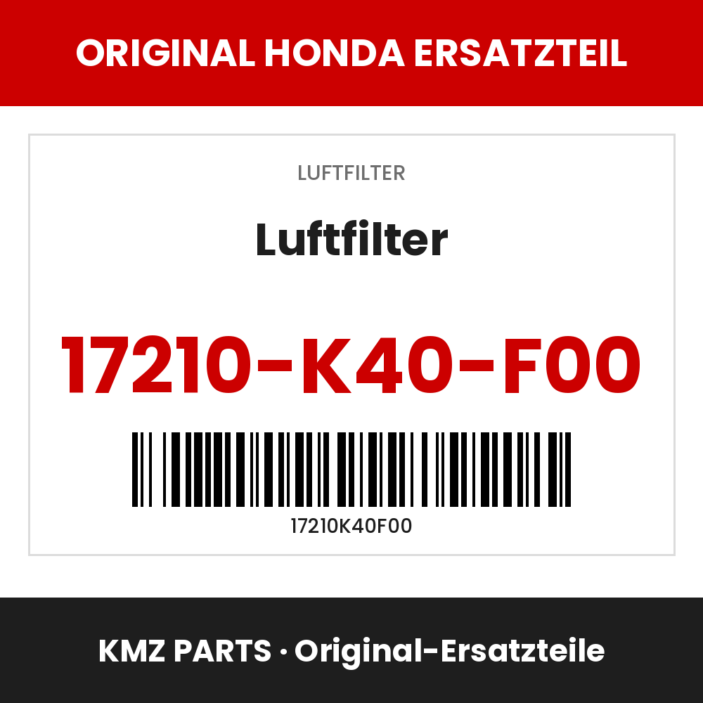 Honda Original Luftfilter 17210-K40-F00