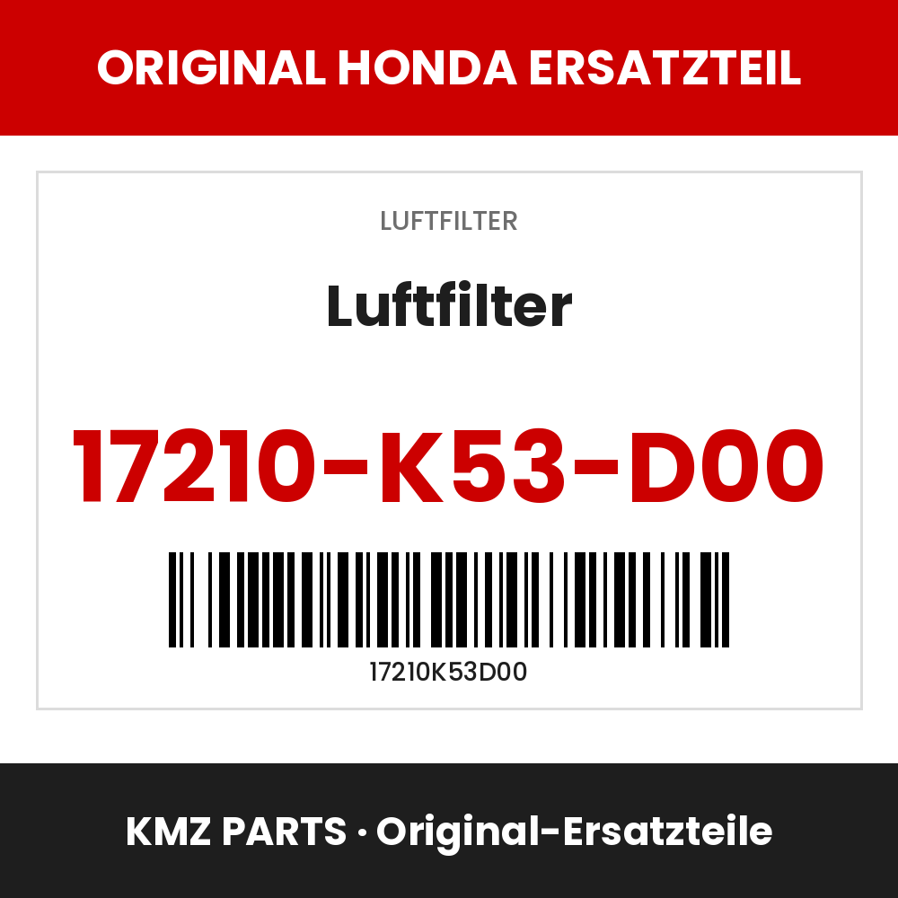 Honda Original Luftfilter 17210-K53-D00