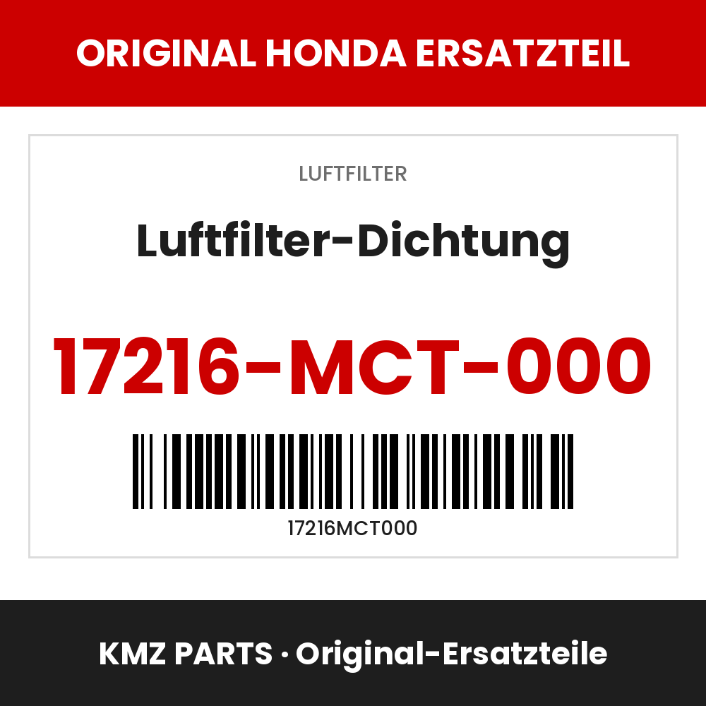 Honda Original Luftfilter-Dichtung 17216-MCT-000