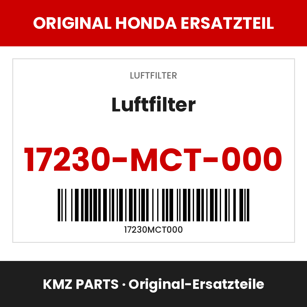 Honda Original Luftfilter 17230-MCT-000