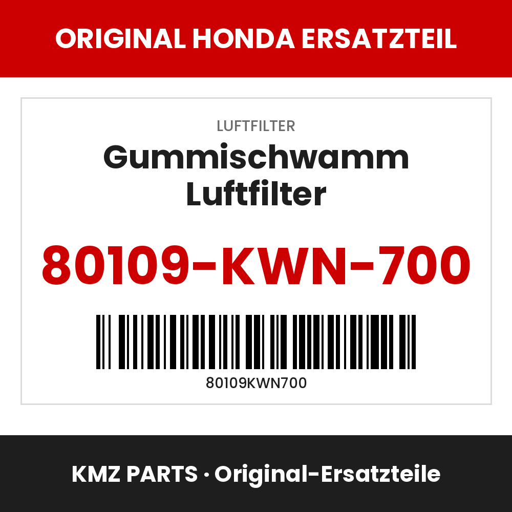 Honda Original Gummischwamm Luftfilter 80109-KWN-700