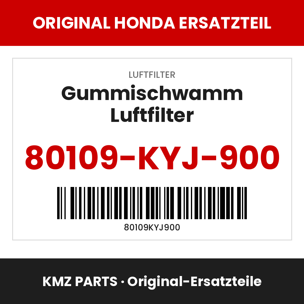 Honda Original Gummischwamm Luftfilter 80109-KYJ-900