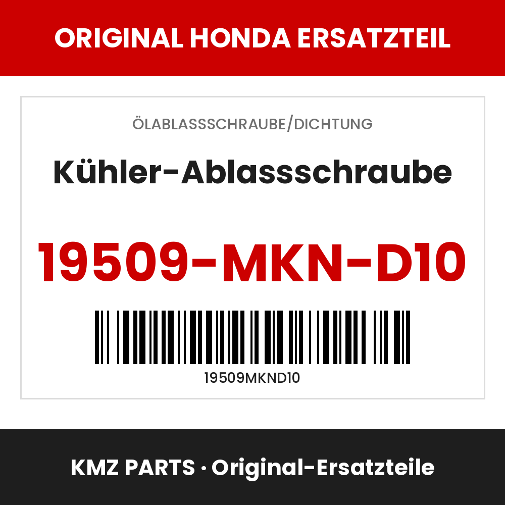 Honda Original Kühler-Ablassschraube 19509-MKN-D10