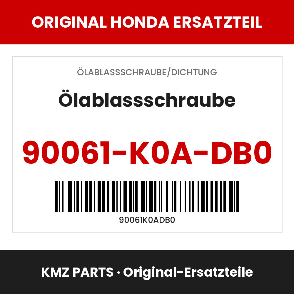 Honda Original Ölablassschraube 90061-K0A-DB0