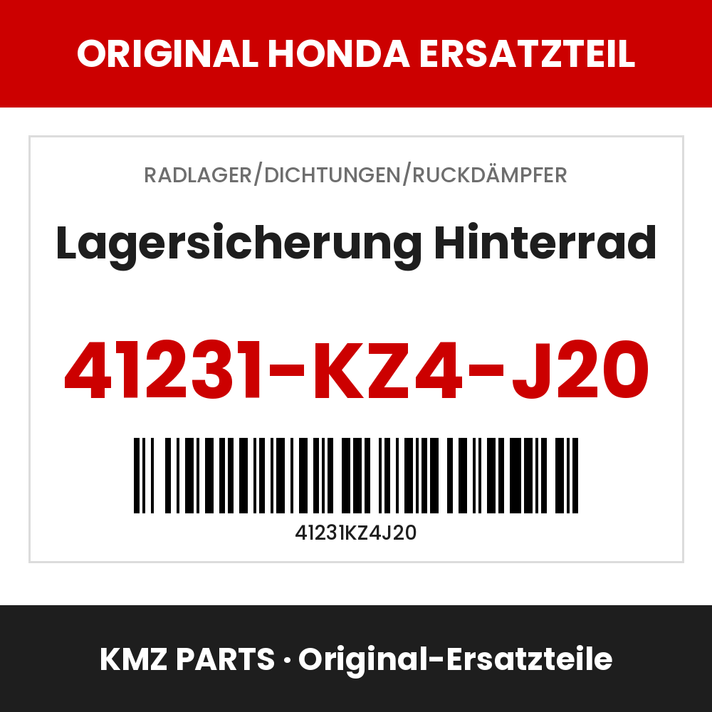 Honda Original Lagersicherung Hinterrad 41231-KZ4-J20