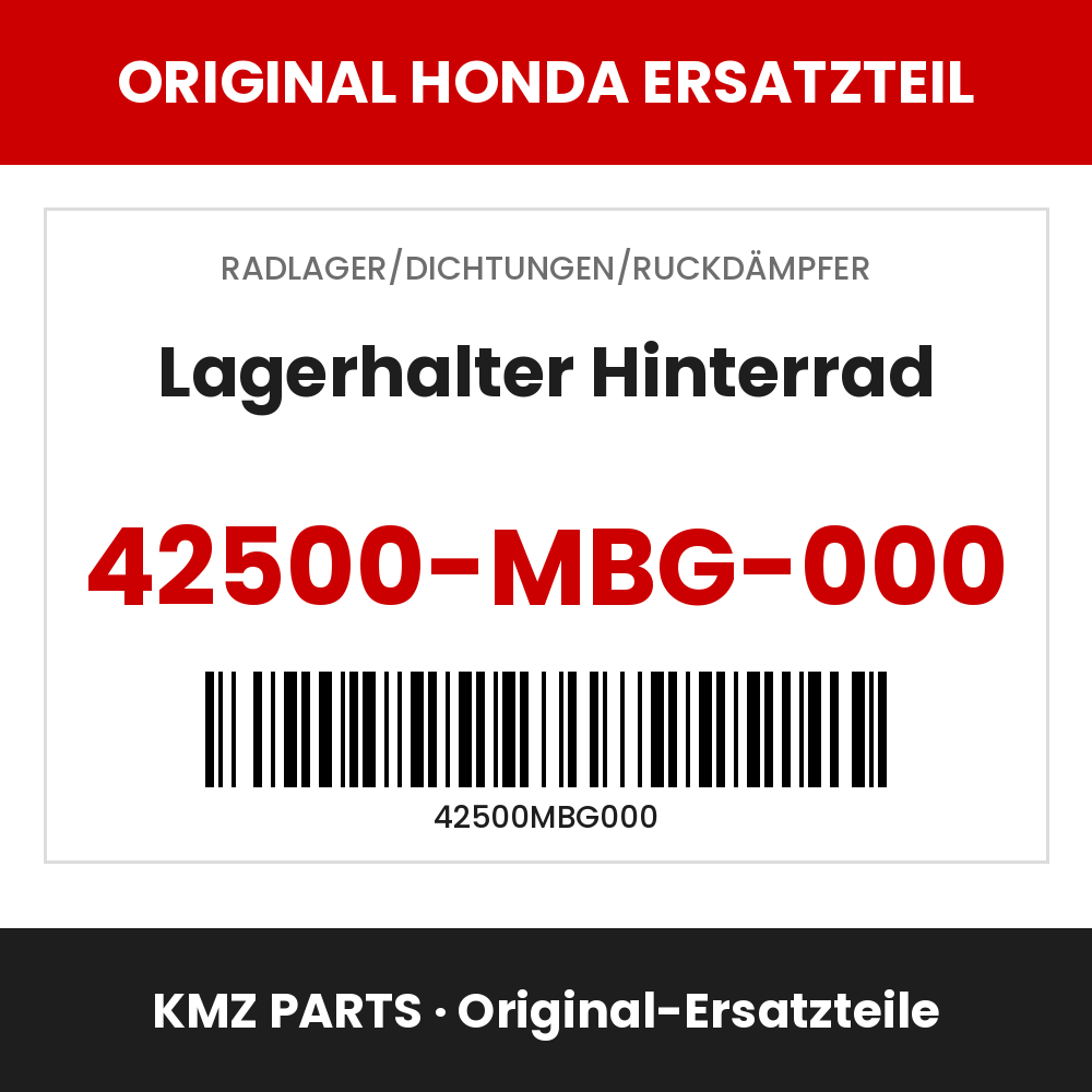 Honda Original Lagerhalter Hinterrad 42500-MBG-000