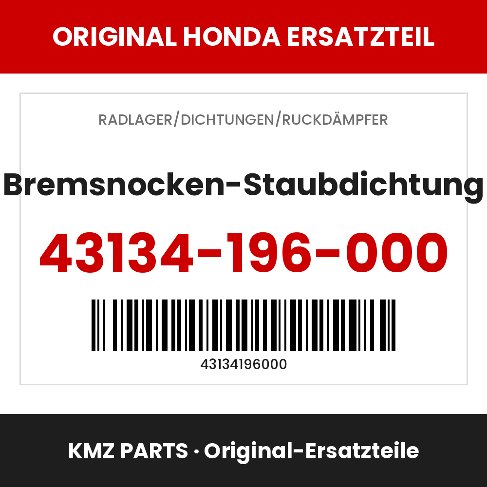 Honda Original Bremsnocken-Staubdichtung 43134-196-000