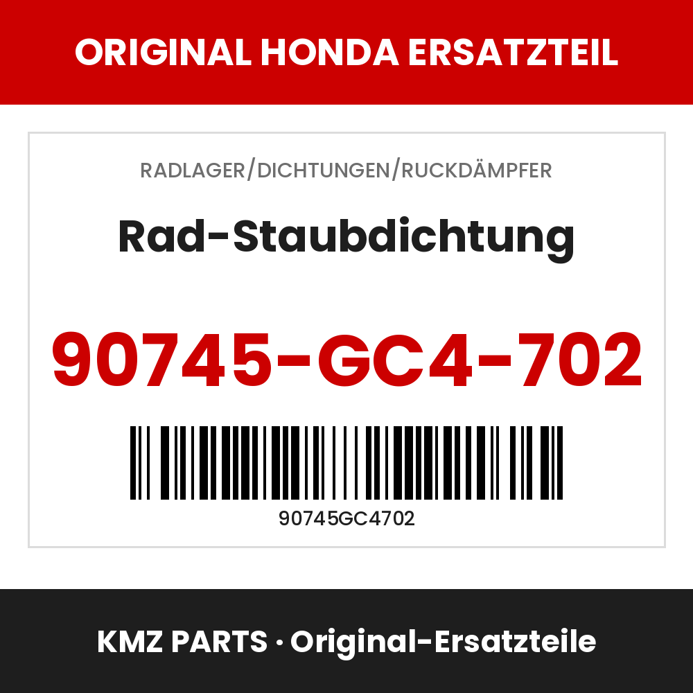 Honda Original Rad-Staubdichtung 90745-GC4-702