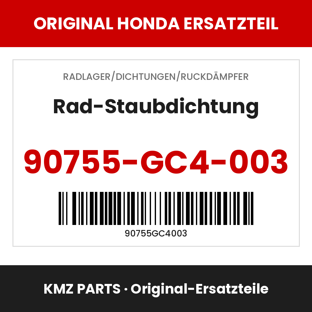 Honda Original Rad-Staubdichtung 90755-GC4-003
