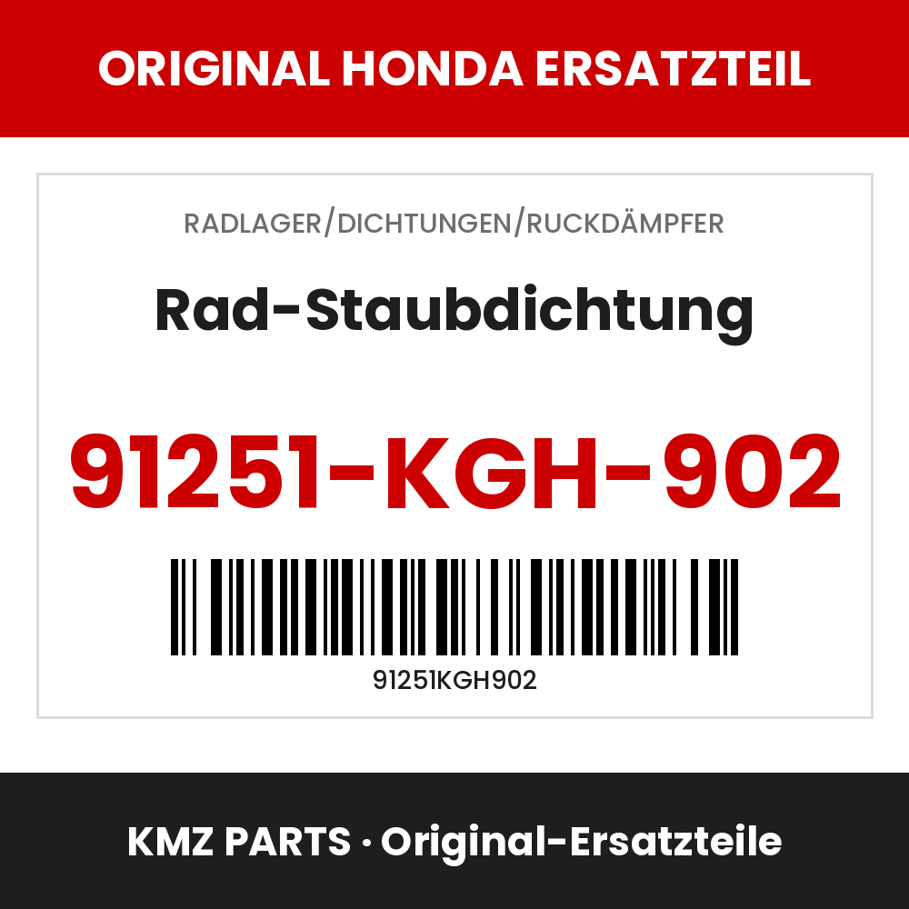 Honda Original Rad-Staubdichtung 91251-KGH-902
