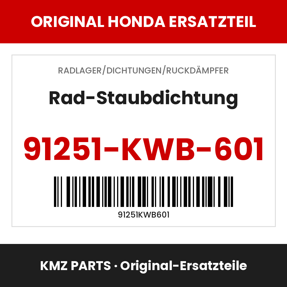 Honda Original Rad-Staubdichtung 91251-KWB-601