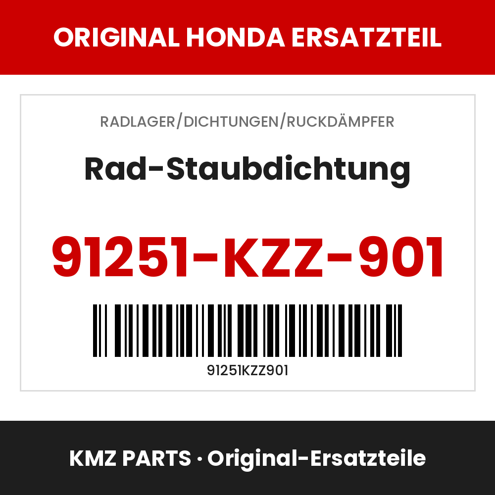 Honda Original Rad-Staubdichtung 91251-KZZ-901