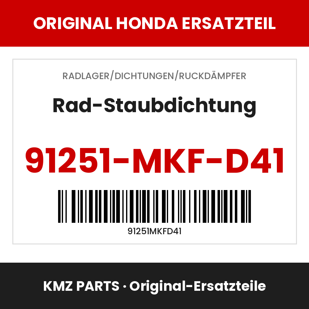Honda Original Rad-Staubdichtung 91251-MKF-D41