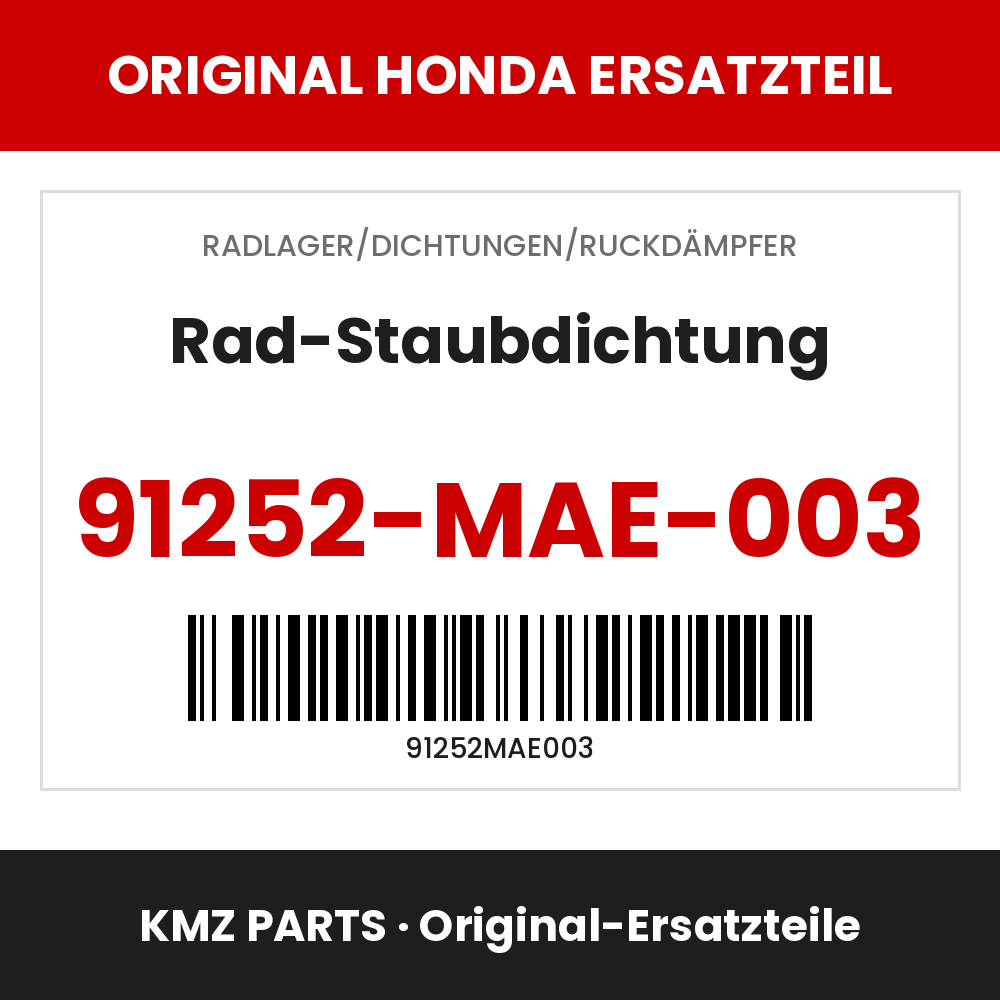 Honda Original Rad-Staubdichtung 91252-MAE-003