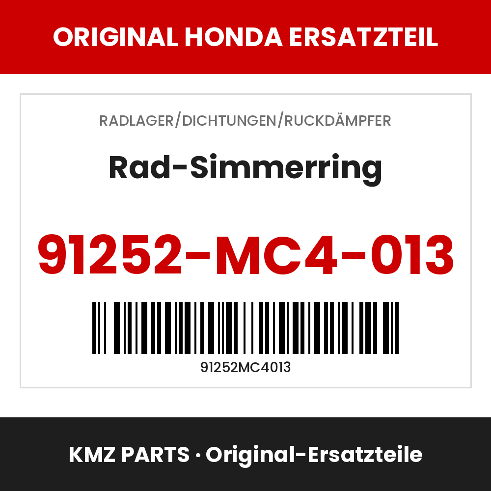 Honda Original Rad-Simmerring 91252-MC4-013
