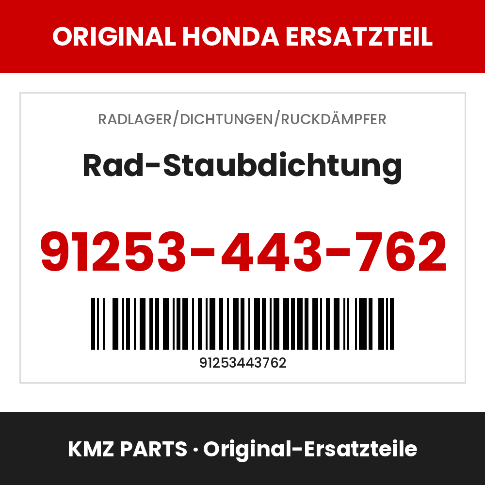 Honda Original Rad-Staubdichtung 91253-443-762