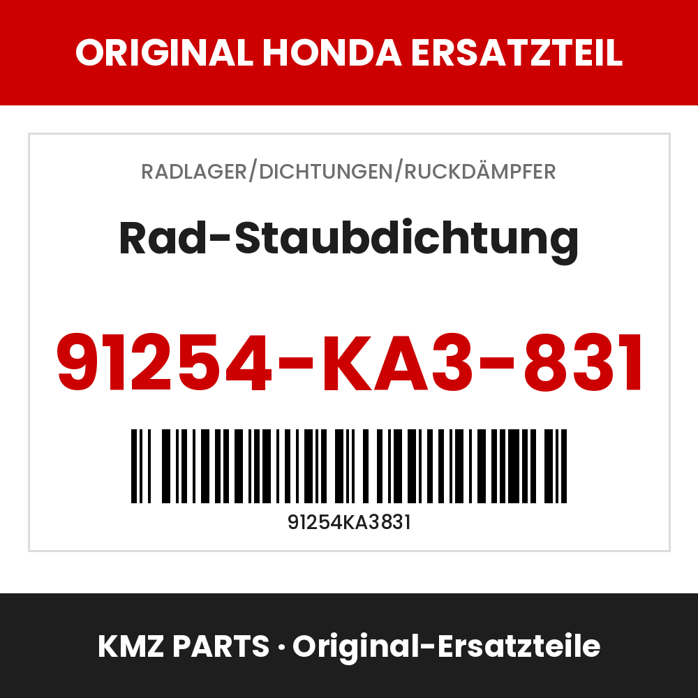 Honda Original Rad-Staubdichtung 91254-KA3-831