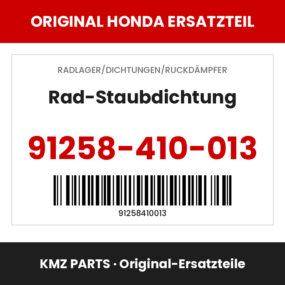 Honda Original Rad-Staubdichtung 91258-410-013