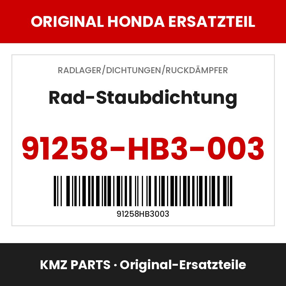 Honda Original Rad-Staubdichtung 91258-HB3-003