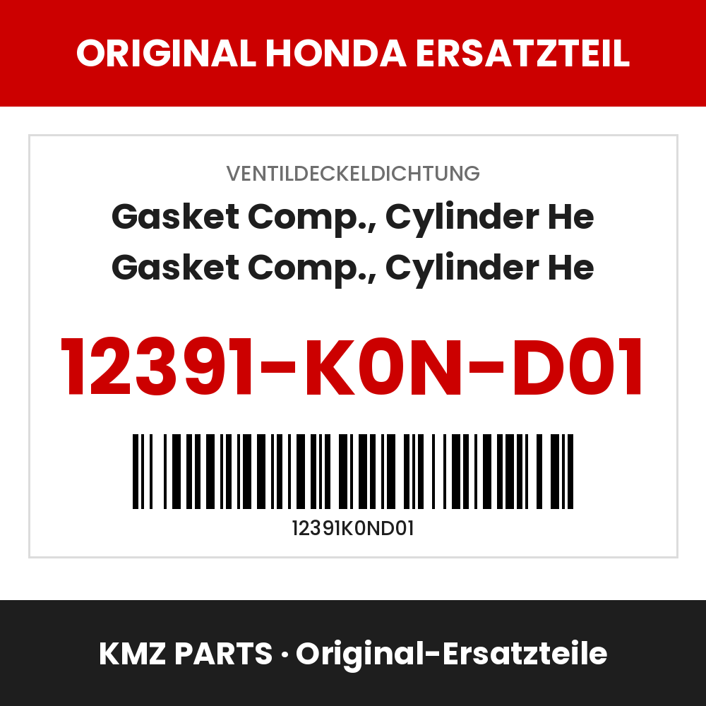 Honda Original Gasket Comp., Cylinder He Gasket Comp., Cylinder He 12391-K0N-D01