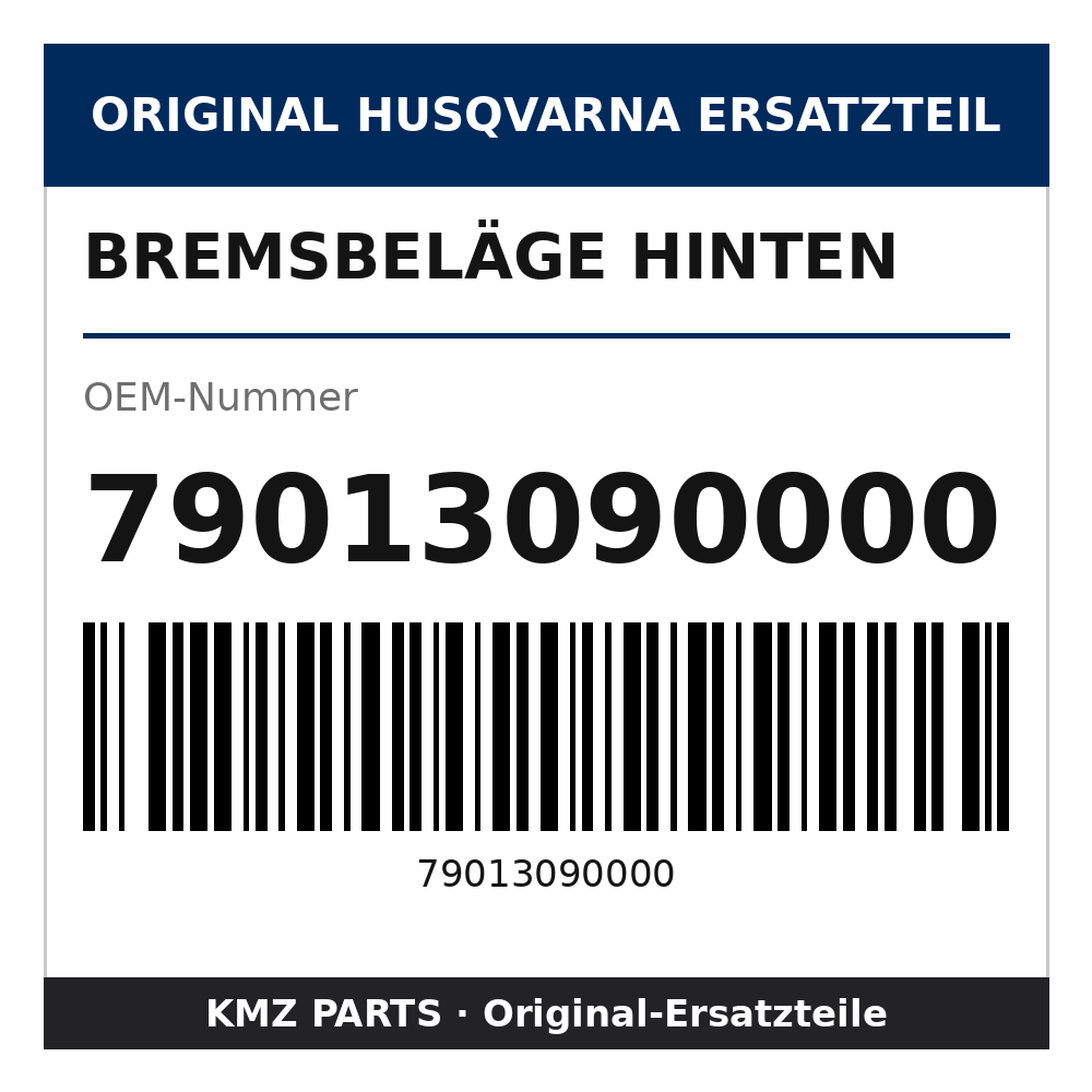 Husqvarna Original Bremsbeläge hinten 79013090000