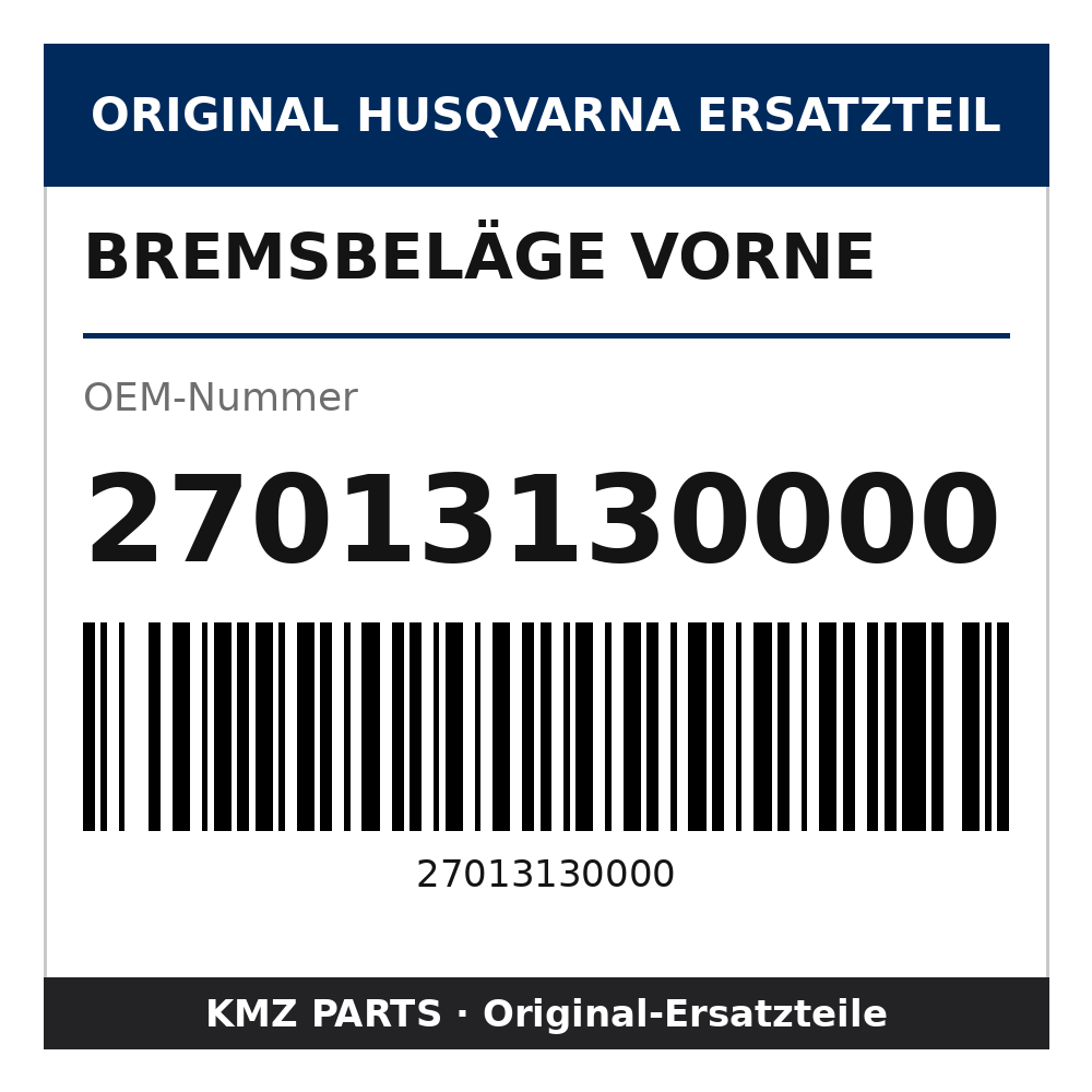 Husqvarna Original Bremsbeläge vorne 27013130000