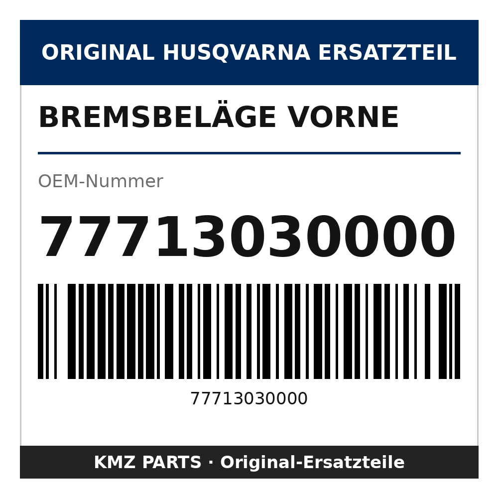 Husqvarna Original Bremsbeläge vorne 77713030000