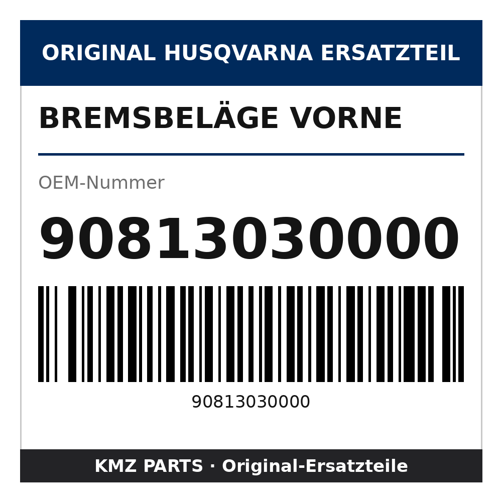 Husqvarna Original Bremsbeläge vorne 90813030000