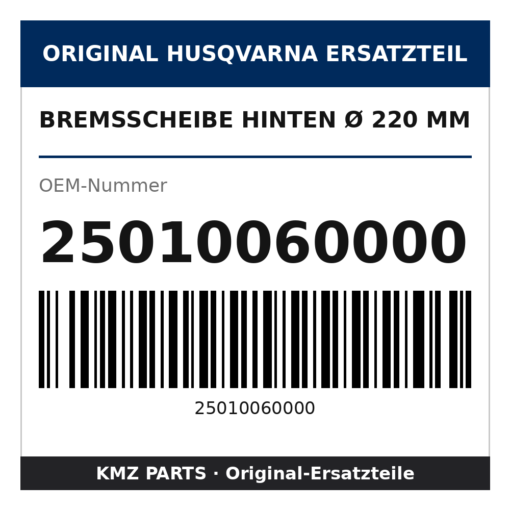 Husqvarna Original Bremsscheibe hinten Ø 220 mm 25010060000