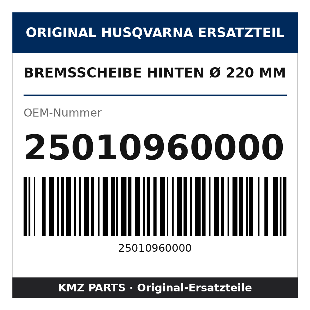 Husqvarna Original Bremsscheibe hinten Ø 220 mm 25010960000